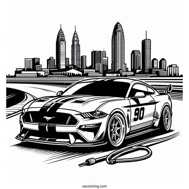 Racing Ford Mustang Picture To Color