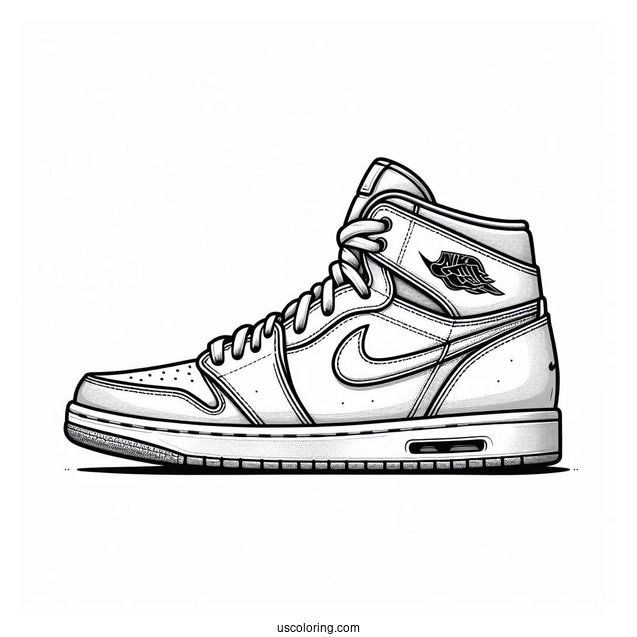 Nike Coloring Page Of Air Jordan Shoes Side View