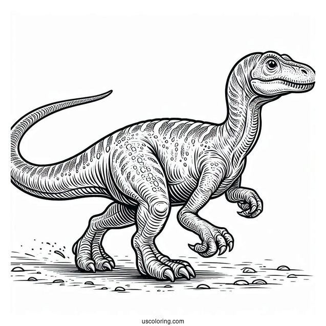 Troodan Dinosaur Strolling Coloring Sheet