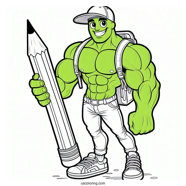 Easy Outline Of Hulk To Color For Young Kids