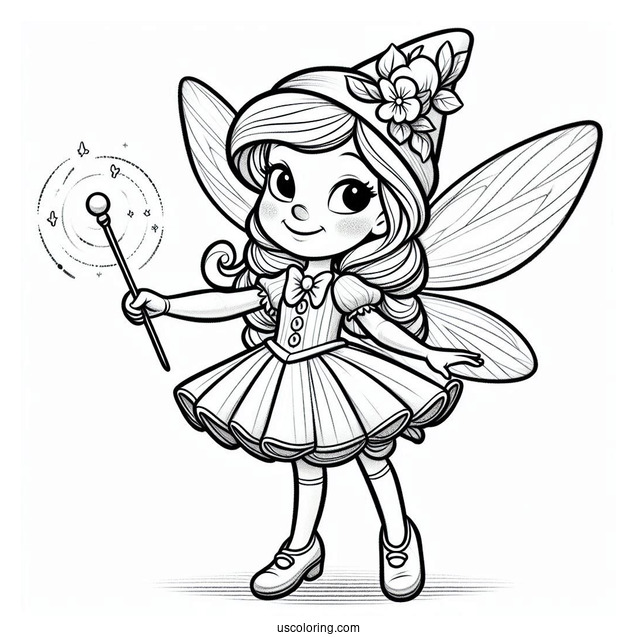 Pinocchio Coloring Page Of The Blue Fairy With Her Magic Wand