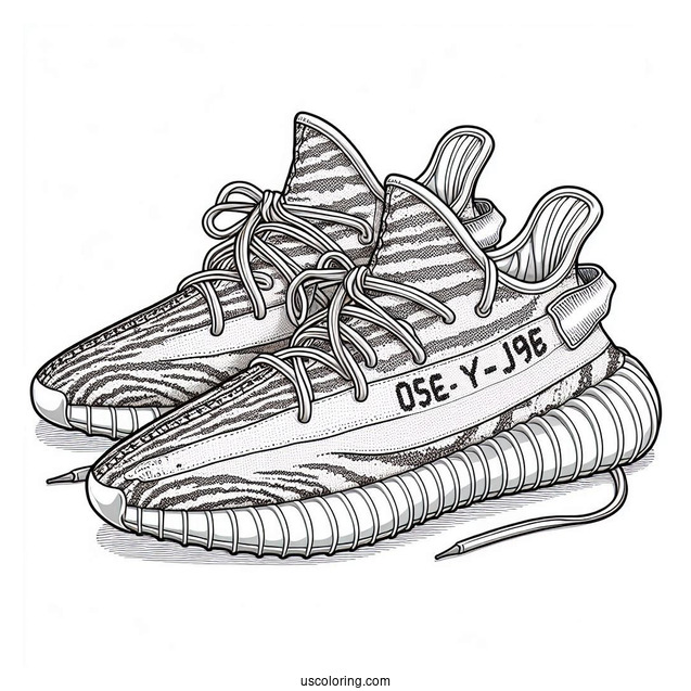 Yeezy x Adidas Running Sneakers Coloring Page