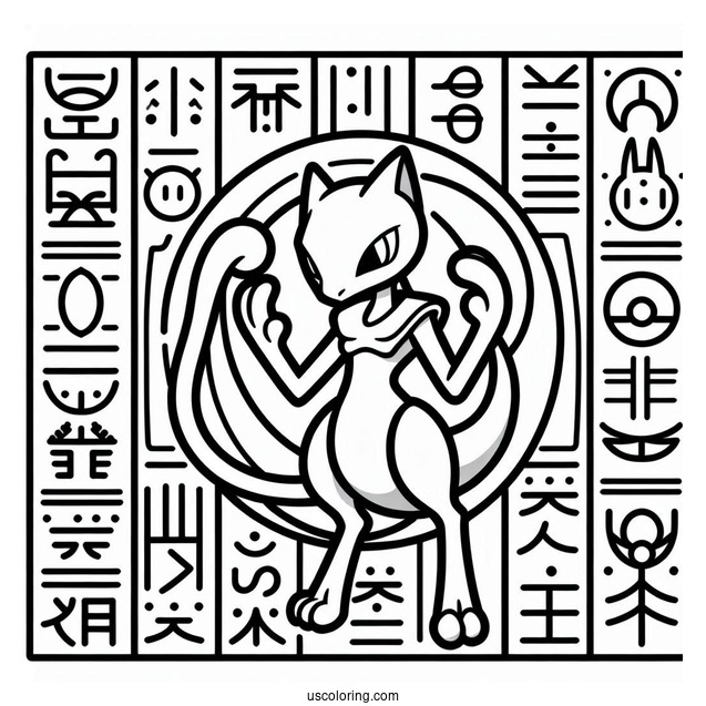 Ancient Mewtwo hieroglyphs Pokemon Card