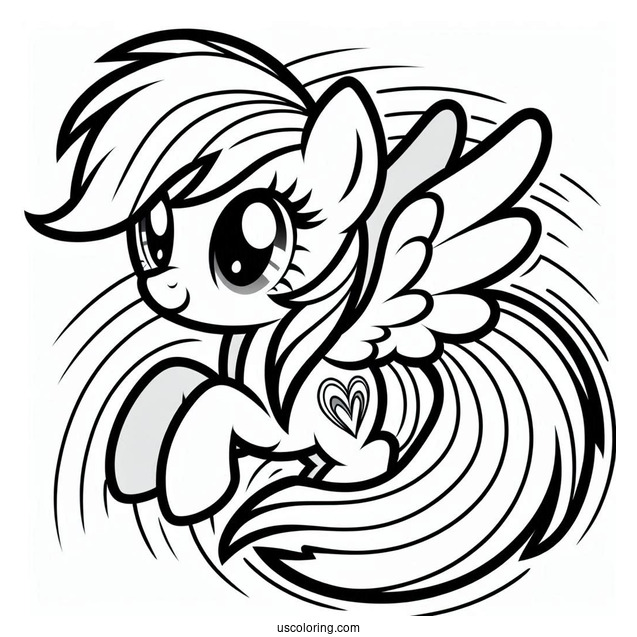 Cartoon Rainbow Dash Coloring In