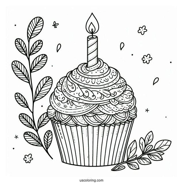 Birthday Cupcake With Candle