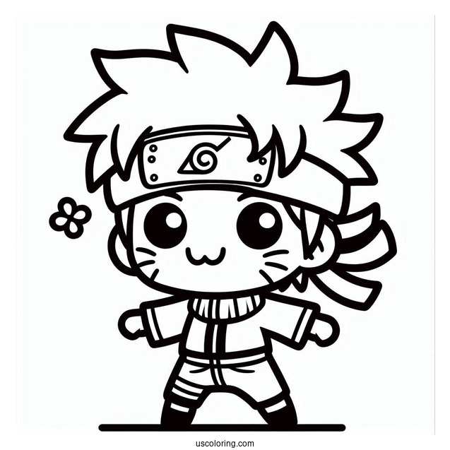 Kawaii Naruto Coloring Page For Preschoolers