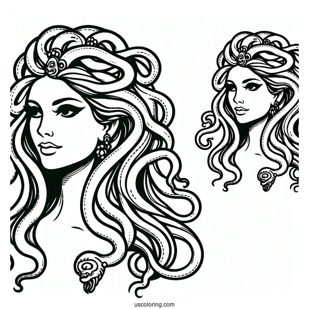 Scary Medusa Coloring Page Head For Kids