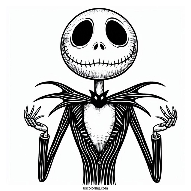 Creepy Jack Skellington Coloring In