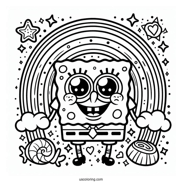 SpongeBob Squarepants Rainbow To Color