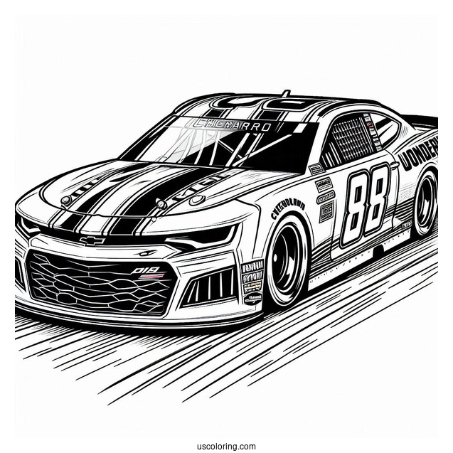 Chevrolet Camaro Wonder NASCAR Coloring Page