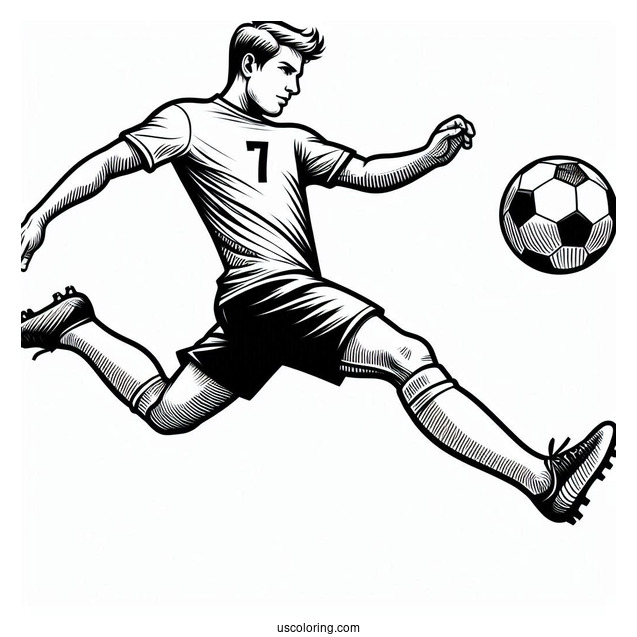 Soccer Player Doing Bicycle Kick To Color