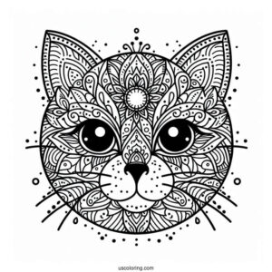 Intricate Cat Face Mandala