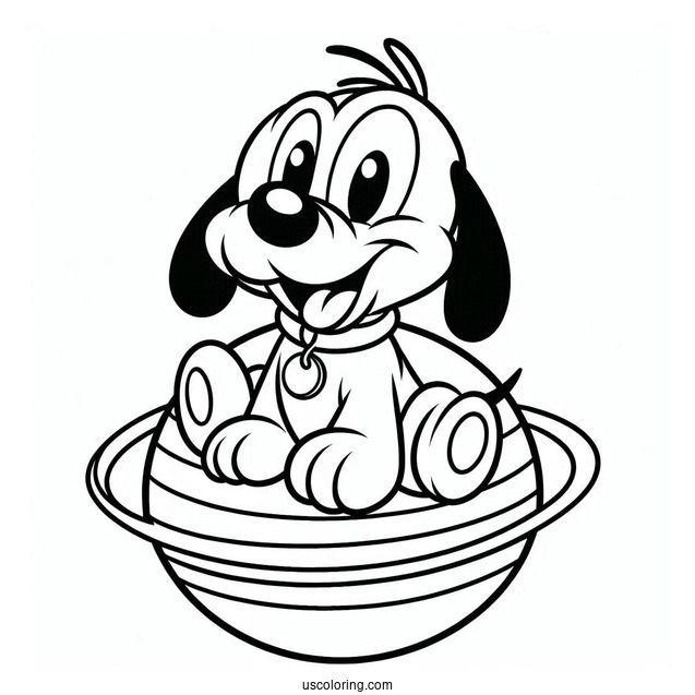 Simple Baby Pluto Coloring Page For Preschoolers