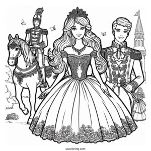 Princess Barbie With Prince And Horse