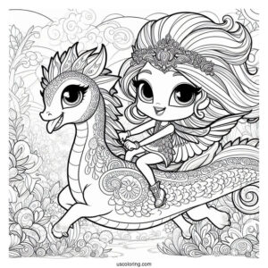 Shimmer And Shine Coloring Page Of And Leah Riding A Dragon