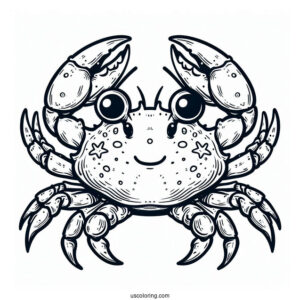 Easy Outline Crab Coloring Page