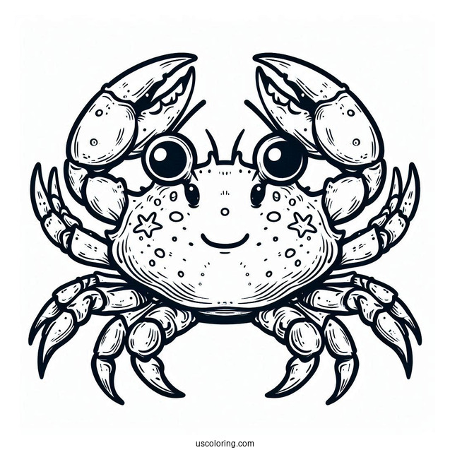 Easy Outline Crab Coloring Page