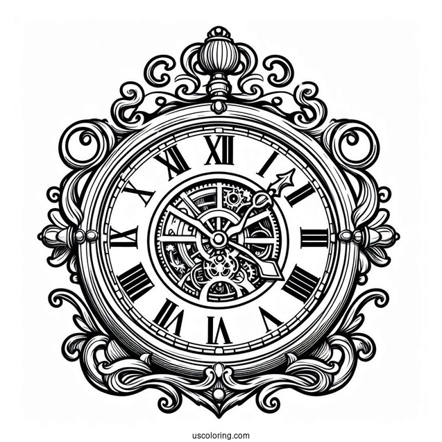 Cogsworth Clock Coloring Page