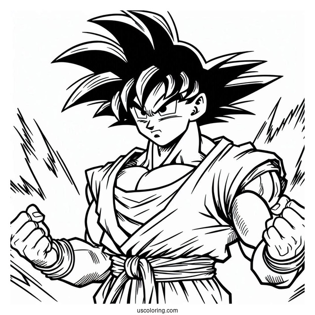 Goku Coloring Page For Kids