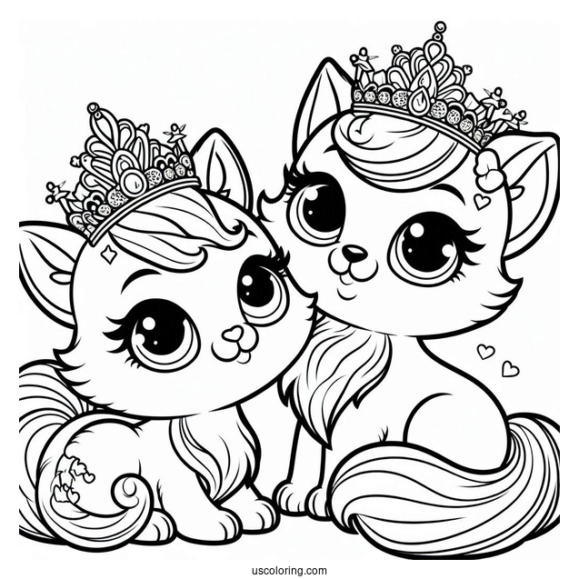 Palace Pets Coloring Page Of Nuzzles Wearing Crown