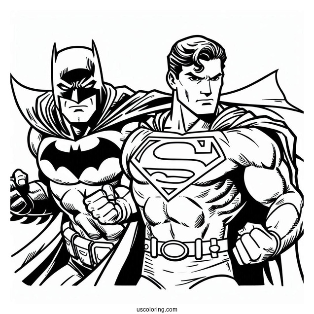 Batman And Superman Coloring Page