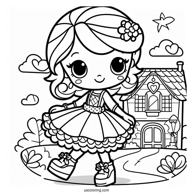 Polly Pocket Coloring Page Of Cute Paxton Pocket For Preschoolers
