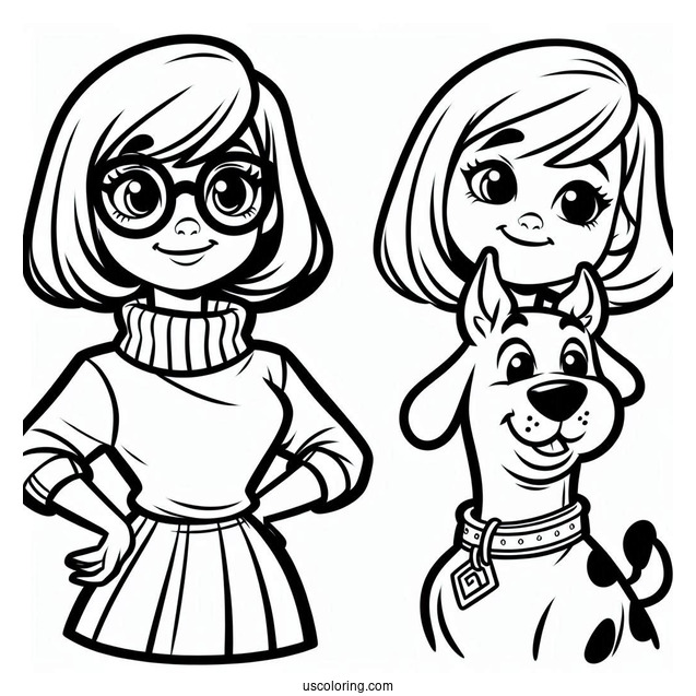 Coloring Sheet Of Velma Dinkley Character