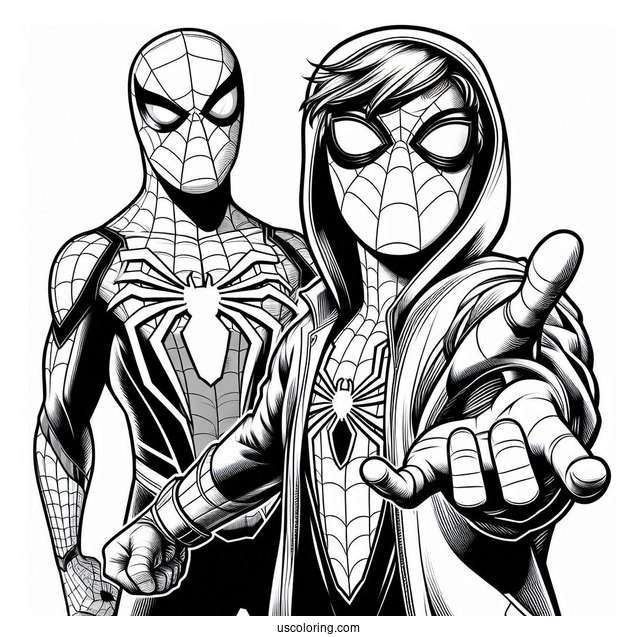 Spider-Man And Ned Leeds Coloring Sheet