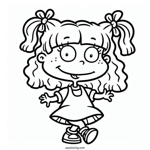 Rugrats Coloring Page Of Easy Outline Of Angelica Pickles