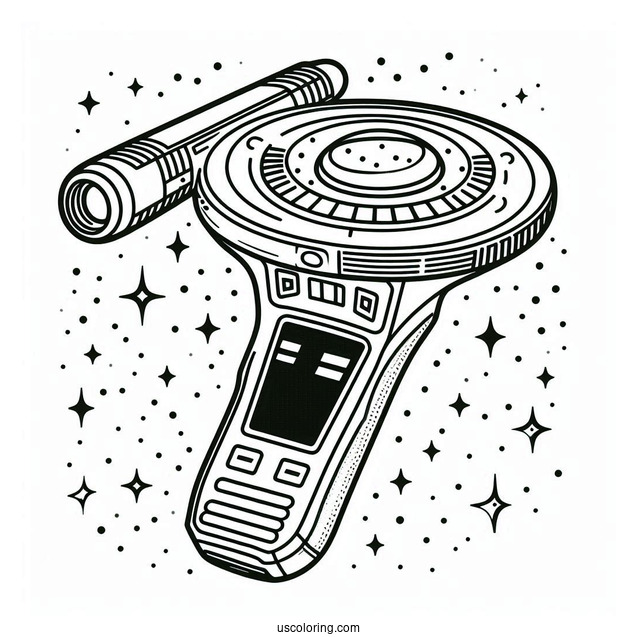 Star Trek Coloring Page Of Simple Starfleet Tricorder Outline
