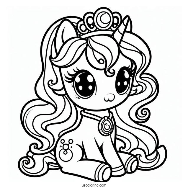 Cute Baby Princess Luna Coloring Page For Preschoolers