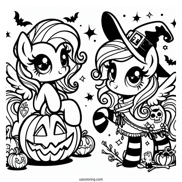 Halloween Themed My Little Pony Coloring Sheet