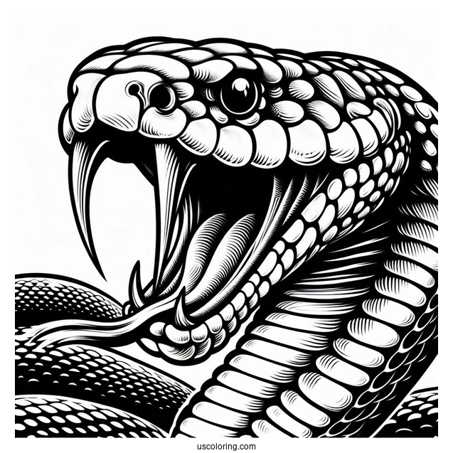 Close Up Of Snake With Fangs Out