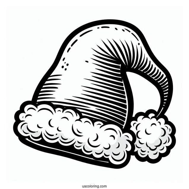 Santas Hat Coloring Page