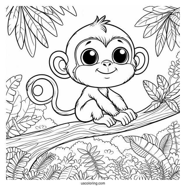 Funny Monkey From Jungle Book Coloring Page Of For Kids