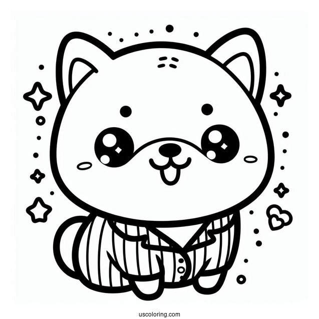Kawaii Shiba Inu In Pajamas