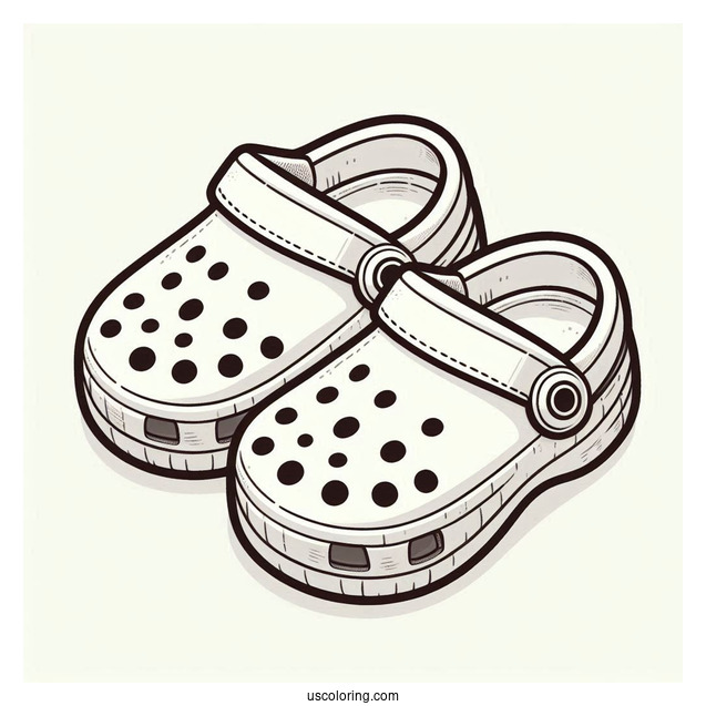 Top View Of Cute Crocs Coloring In
