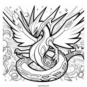 Legendary Pokemon Ultimate Rayquaza Coloring Page