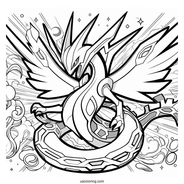 Legendary Pokemon Ultimate Rayquaza Coloring Page