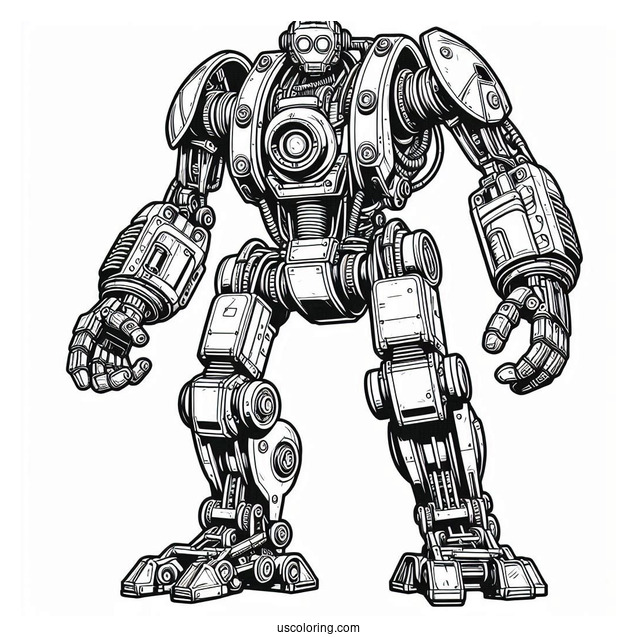 Real Steel Robot Coloring Page For Kids