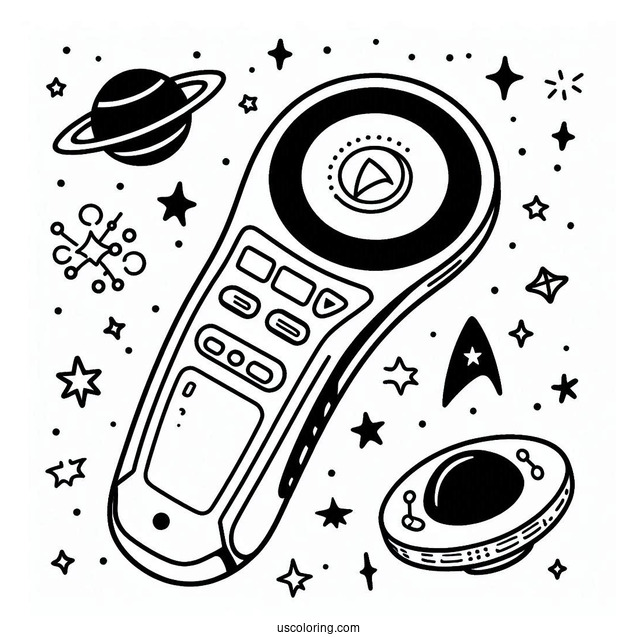 Star Trek Coloring Page Of Simple Starfleet Tricorder Outline