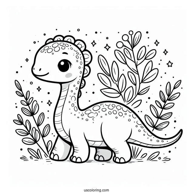 Cute Parasaurolophus Coloring Page For Kids