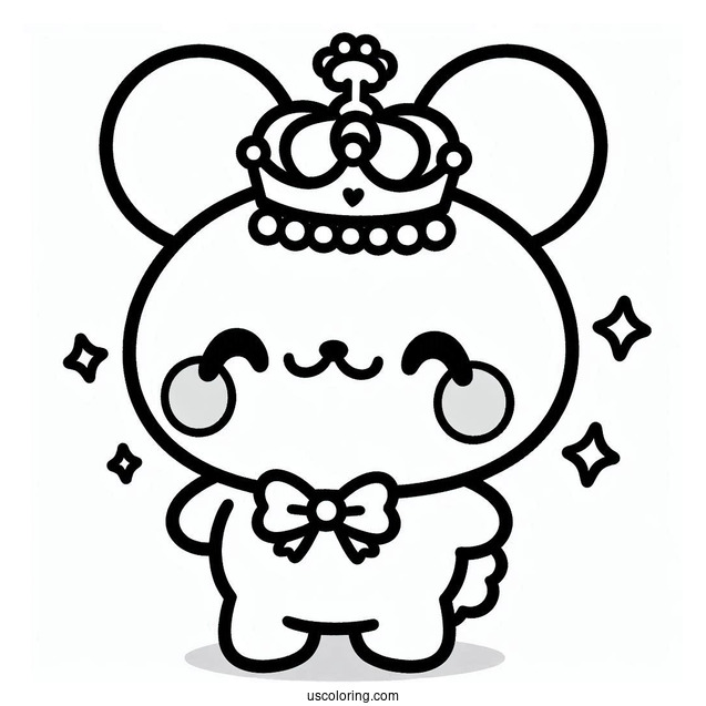 Kawaii Pochacco Coloring Page And Cinnamoroll Wearing Crowns For Kids