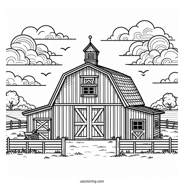 Farm Barn To Color