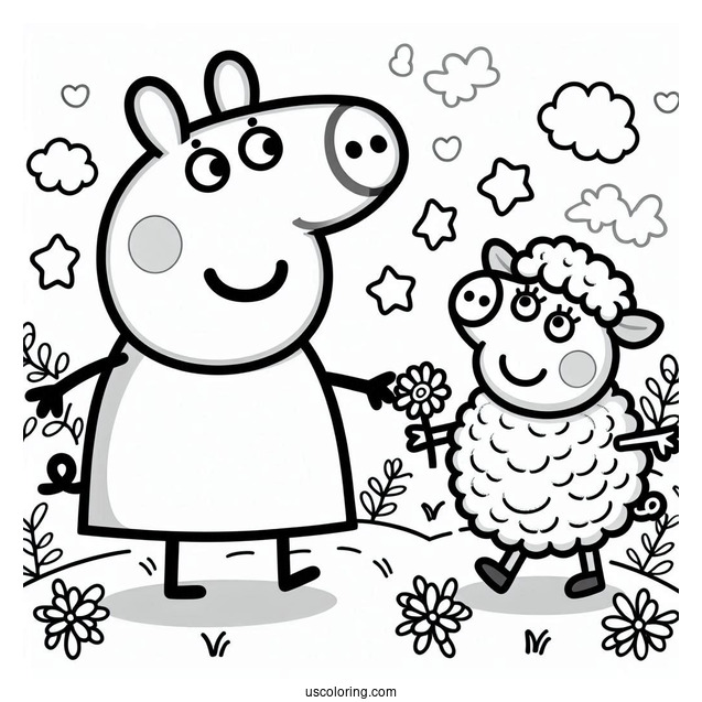 Peppa Pig Playing With Suzy Sheep