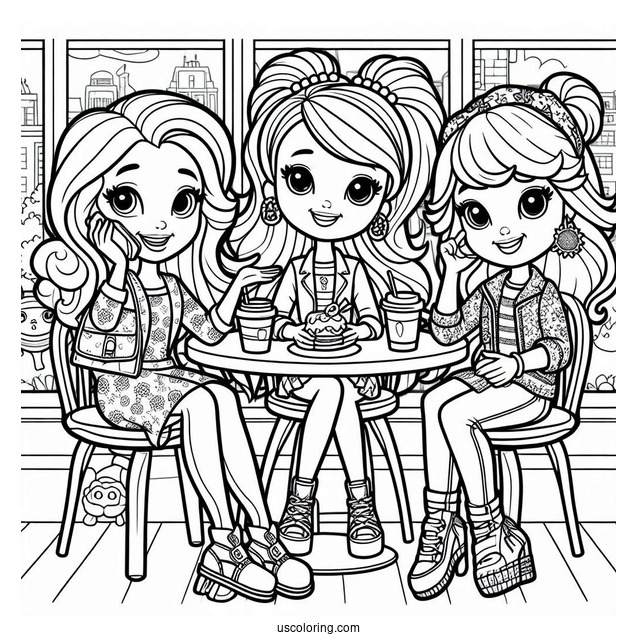 Polly Pocket Coloring Page Hanging Out With Shani Smith And Lila Draper