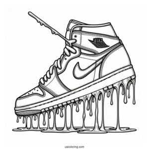 Nike Coloring Page Of Air Jordan Melting Paint