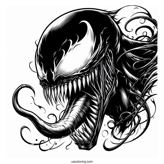 Close Up Of Growling Carnage Coloring Page