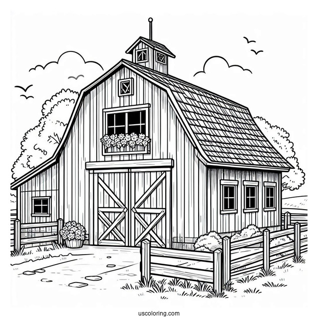Farm Barn To Color