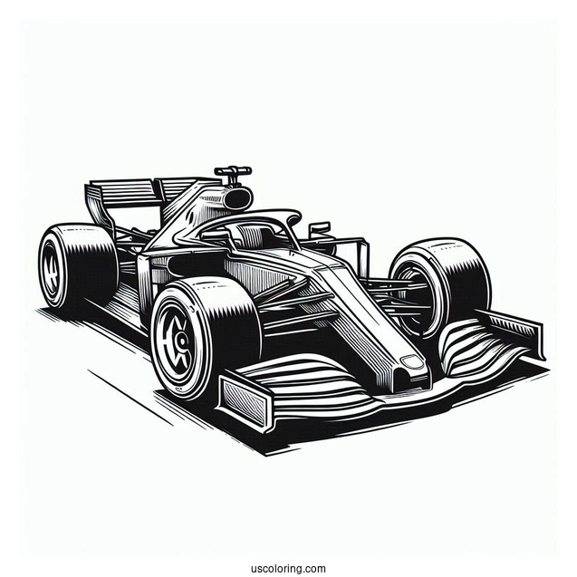 F1 Sports Race Car Coloring Page